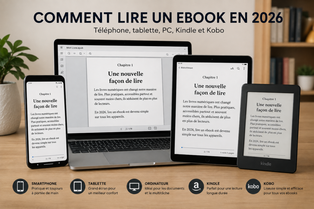 Comment lire un ebook sur téléphone, ordinateur, Kindle et Kobo